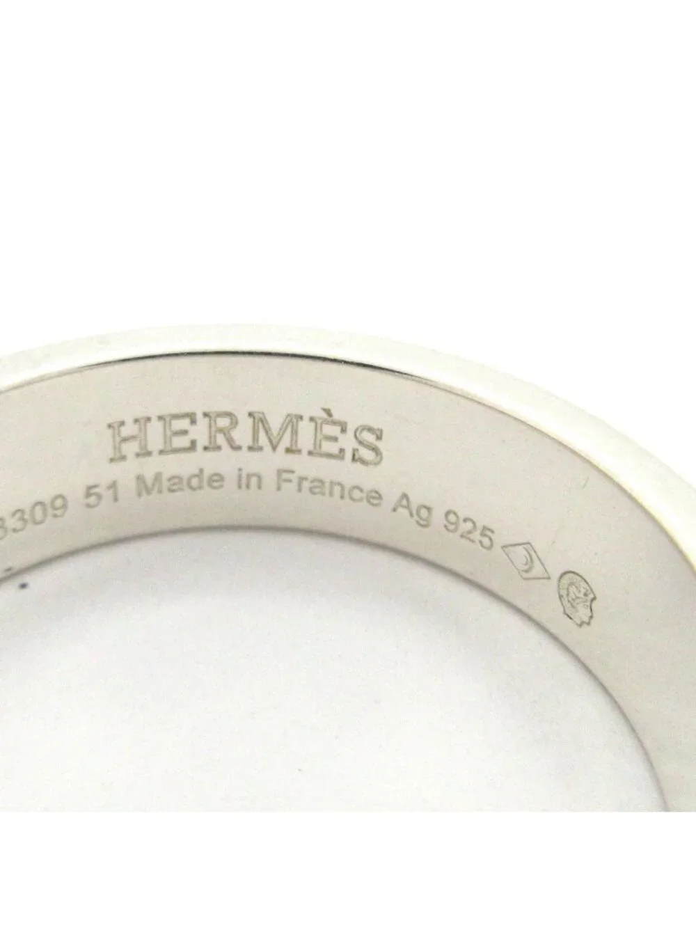 Hermes Ring 51 Collier de Champagne Silver